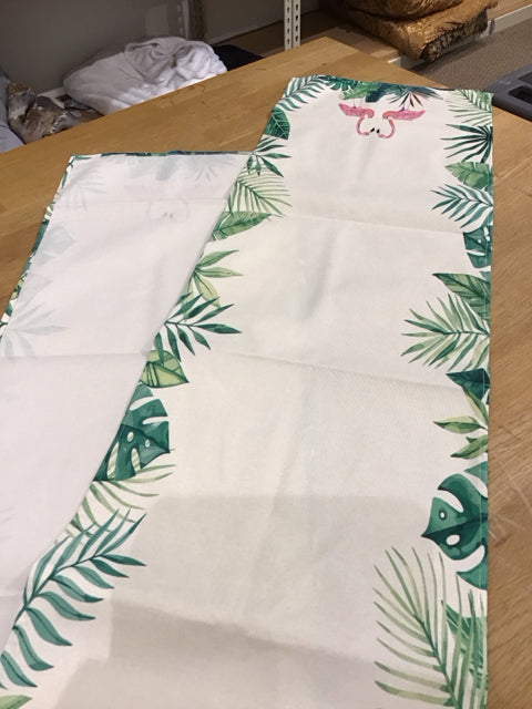 Tropical Theme Table Runner w/Flamingos