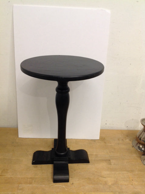 21"H 14"Round Black Wood Display Table