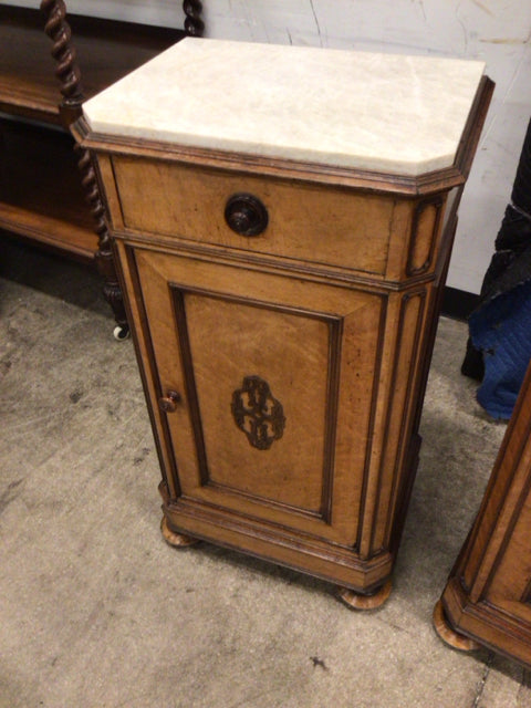 19" X 13 1/2" Stone Top One Drawer/One Door Lightwood Cabinet
