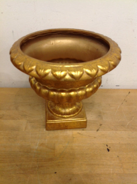 9" Gold Cermic Urn Planter