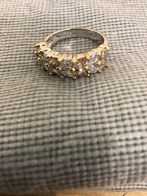 Silvertone & Goldtone Rhinestone Ring
