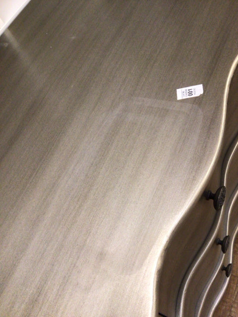 40" X 20" AS-IS Silver Three Drawer Wood Chest(Top Damage)