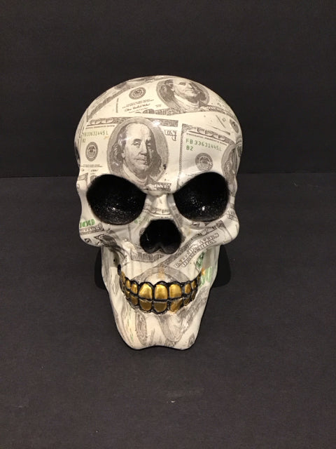 5" $100 Wood Skull