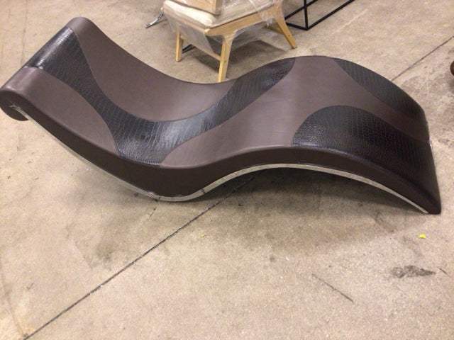 Black & Brown Leather Chaise