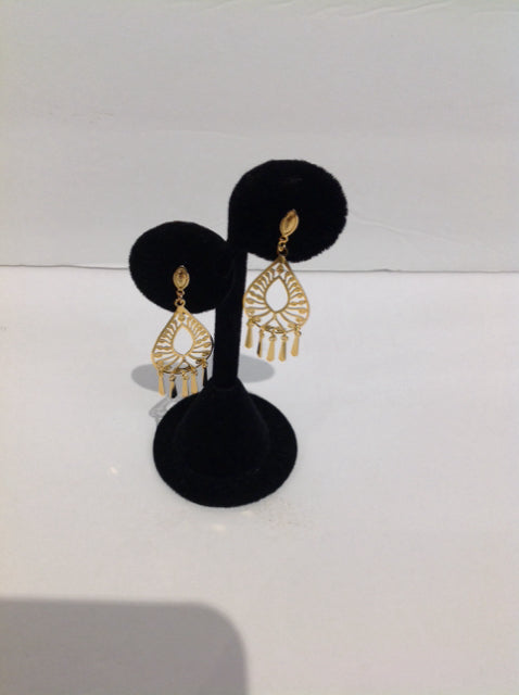 Gold Plated Pendant Dangle Earrings