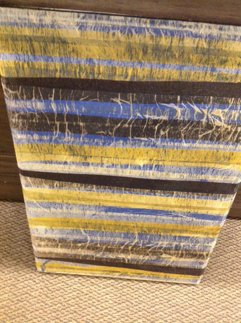 20" X 30" Signed Blue & Yellow Abstract