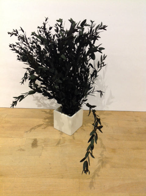 18" Artificial Plant In White Square Vase