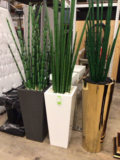 13" W x 13" D x 87" H El Dorado Beau Planter W/Faux Plant