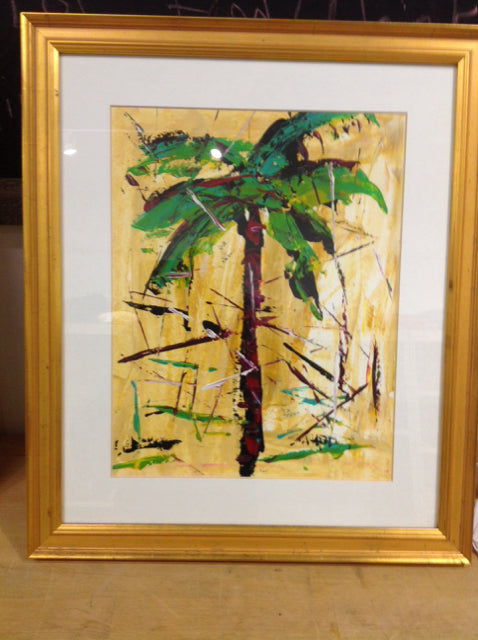 16" X 19" Gold Palm Print