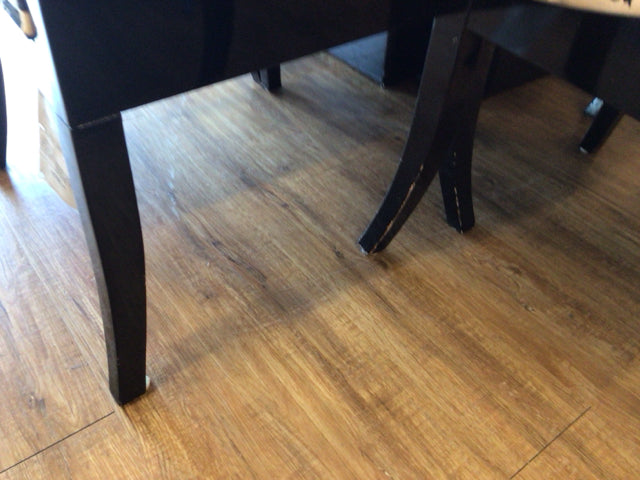 AS-IS Black Lacqured Dining Table W/8 Chairs