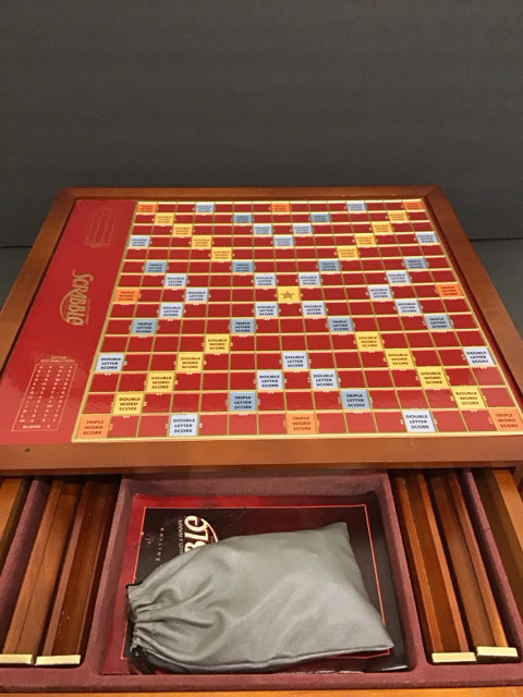 Premier Wood Edition Scrabble w/Rotating Board