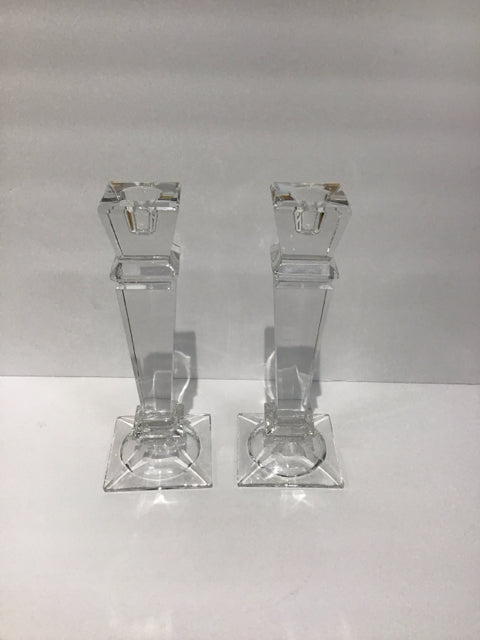 Pair 10" Crystal Candle Holders
