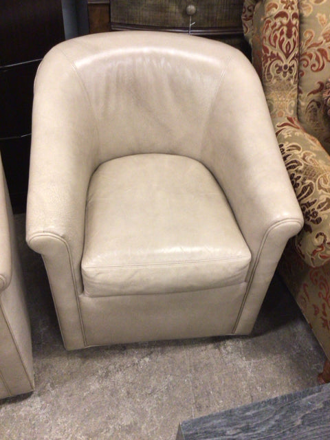 A.Rudin Custom Taupe Leather Club Chair