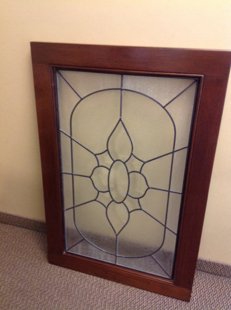 28" X 42" Vintage Lead Glass Wood Panel