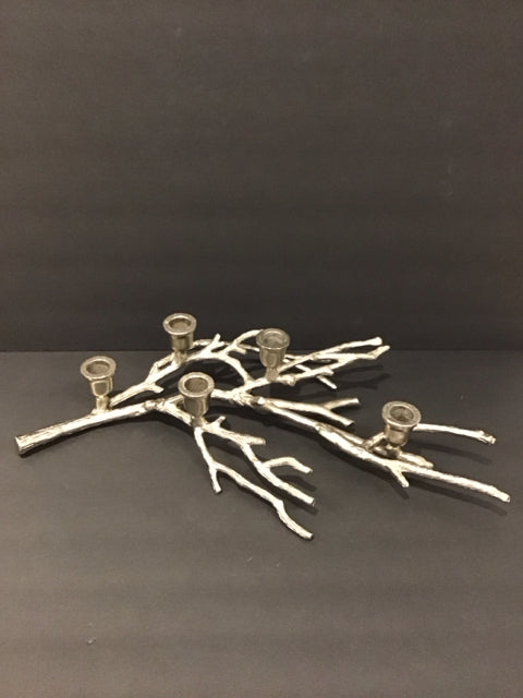 5-Candle Holder Silver Tree Branch