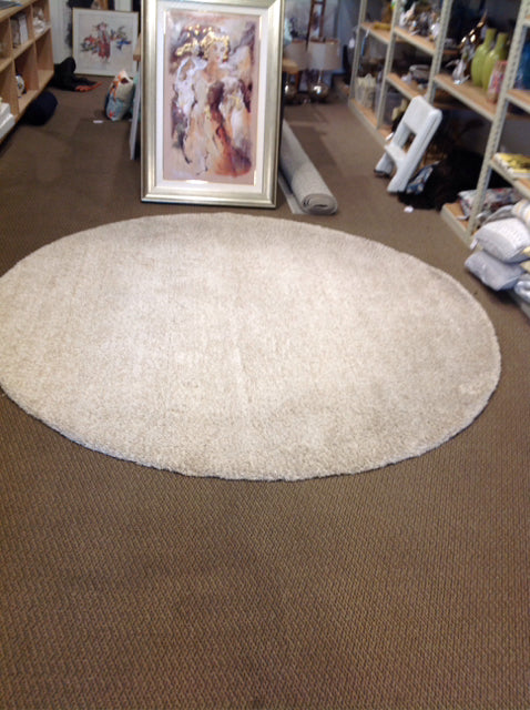 7.5' KAS Tan Round Rug