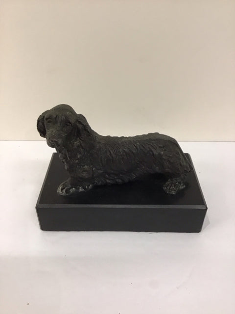 Metal Cocker Spaniel Sculpture on Marble