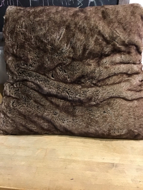 26" Tahari Brown Faux Fur Pillow