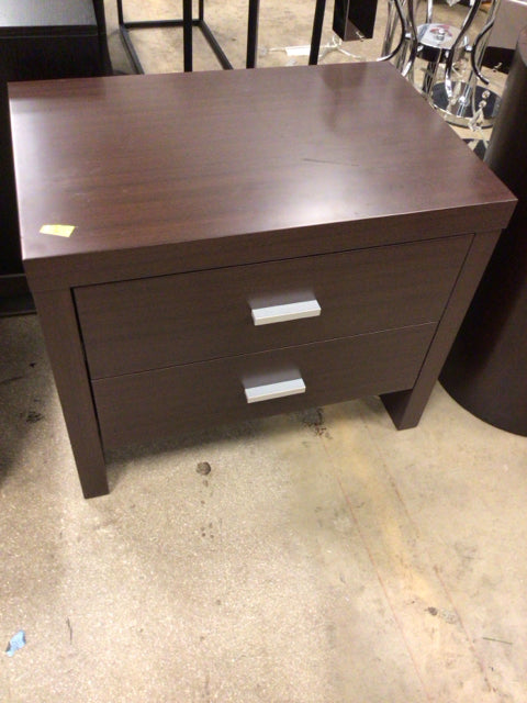 Brown Two Drawer Nightstand