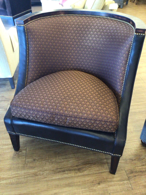 Bently Churchill Leather/Fabric Curved Back Chair