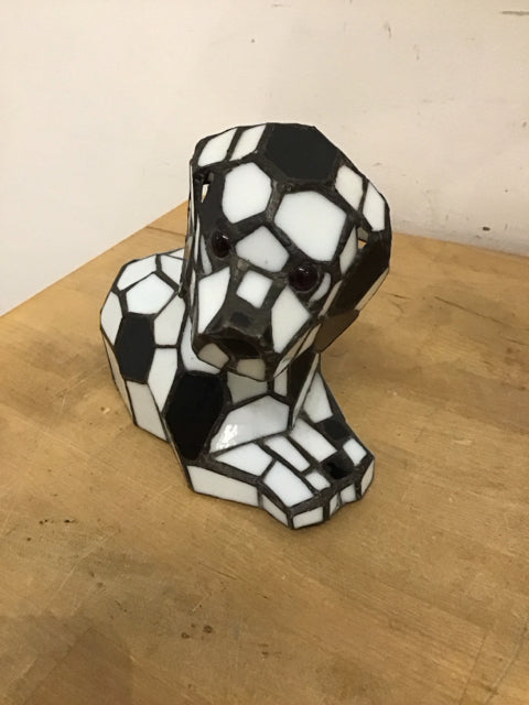 Tiffany Like Black & White Bobble Head Table Lamp