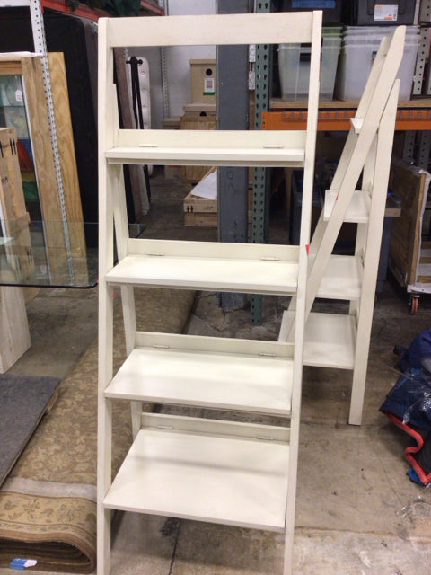 Ethan Allen Cream Distressed Ladder Shelving