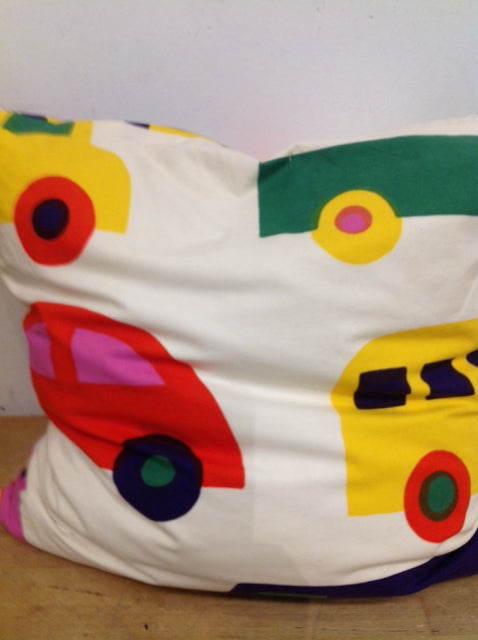 Pillow- 22" Multi Color Car Abstract