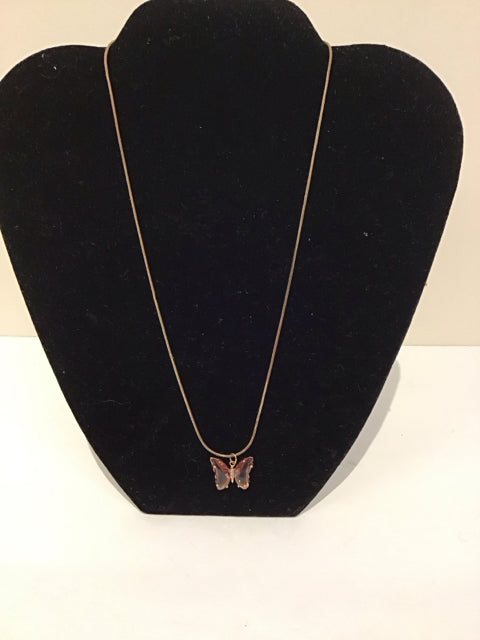 Gold Butterfly Pendant Necklace