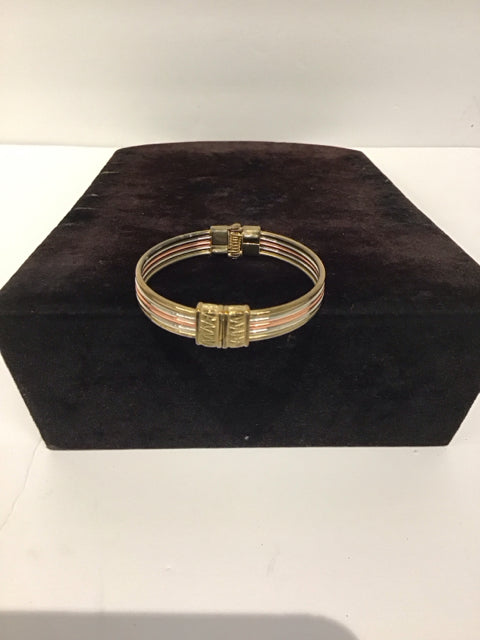 Silver/Gold Rose Gold Wire Cuff Bracelet