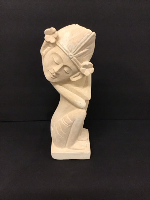12" Squatting Stone Thai Dancer