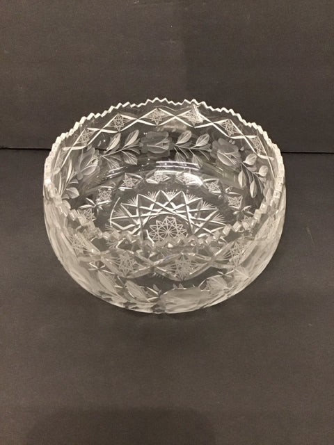 8" Saw Toothed Lead Crystal Bowl
