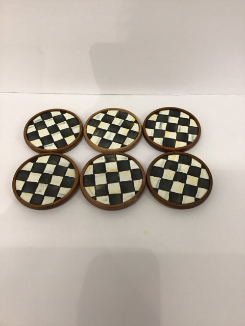 Set/6 MacKenzie Childs Courtly Coasters
