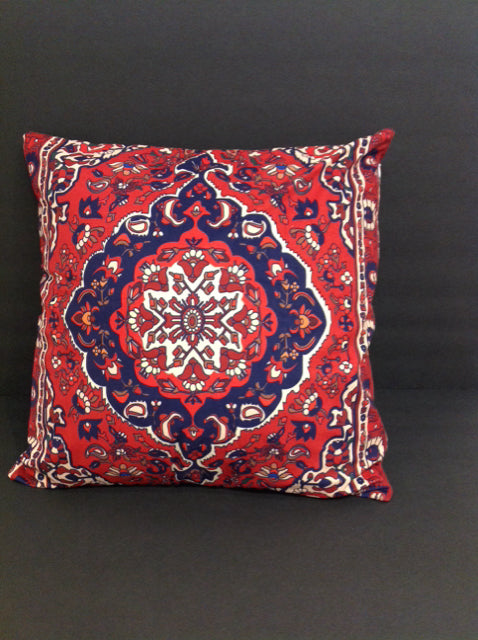 Boho Red Tapestry Fleece Pillow