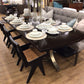 76" w x 42" d x 30" h  Ethan Allen Evansview Extension Dining Table