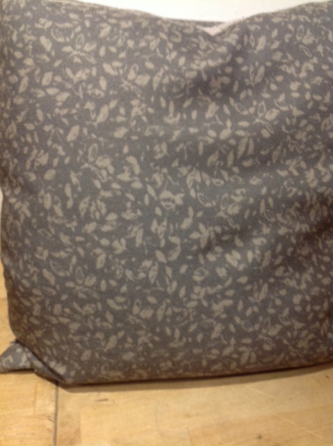 Pillow- Grey Leaf Print