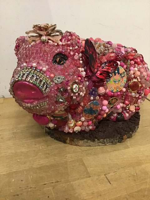 16" x 8" Pig Sculpture "Jewel"