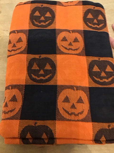 Black & Orange Pumpkin Tablecloth