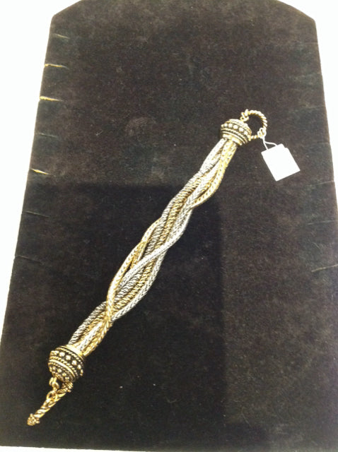 Multi-Strand Silver/Gold Mesh Bracelet