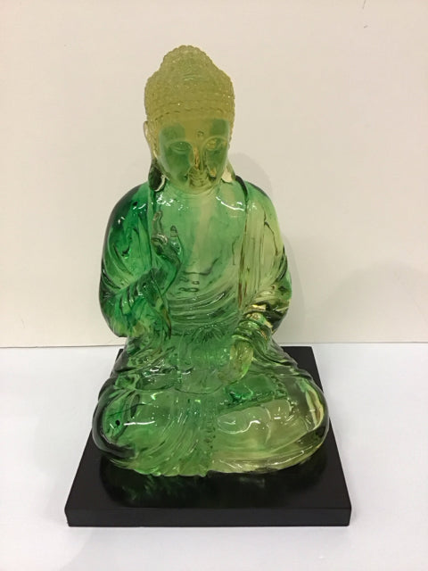 15" Green Abstract Acrylic Buddha
