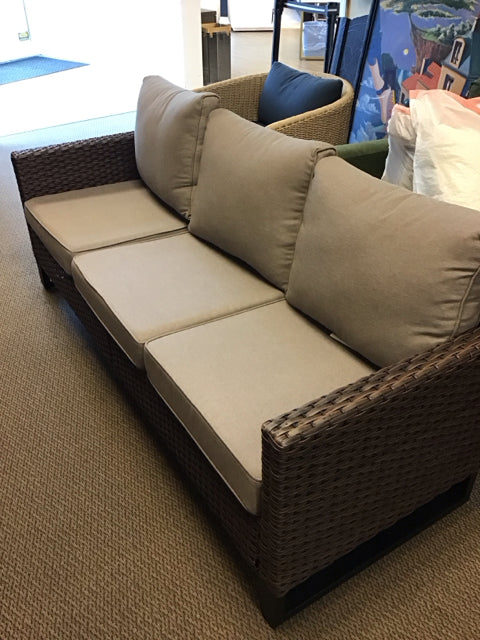 Wicker Outdoor Sofa w/Metal Base