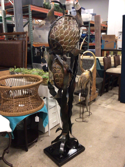 Art Deco Metal Fish Floor Lamp