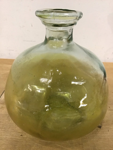 8" Vintage Yellow Glass Vase