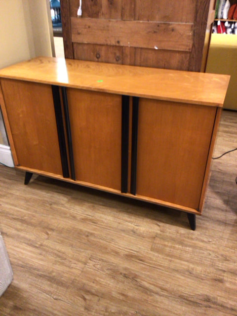 Light Wood Three Door Media Console