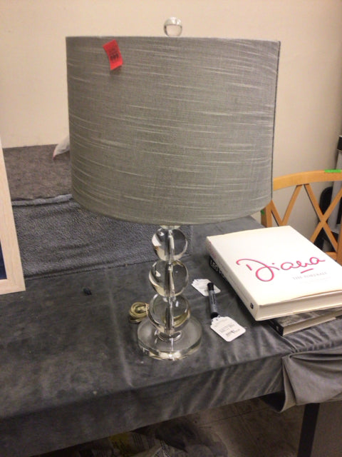 23" Acrylic Lamp W/ Grey Shade
