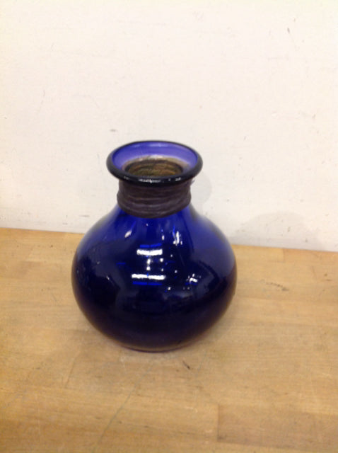 Vase- 8" Colbalt Blue Glass