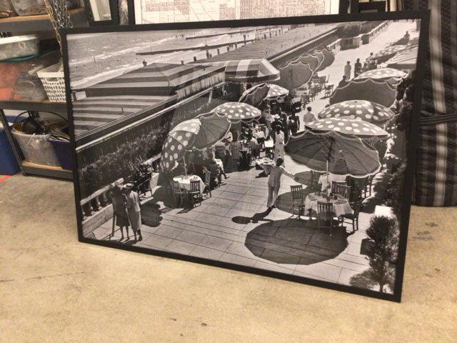 74" X 50" Black & White Framed Miami Print