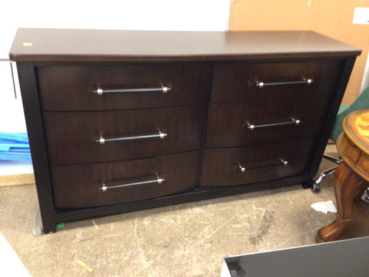 Dark Wood Six Drawer Dresser