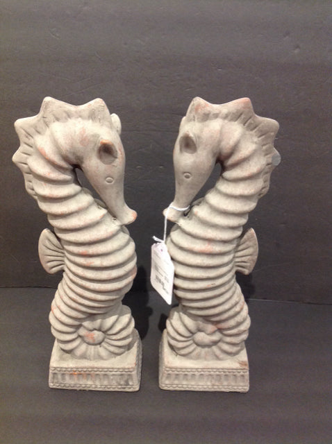 Grey Terracotta Seahorse Statues