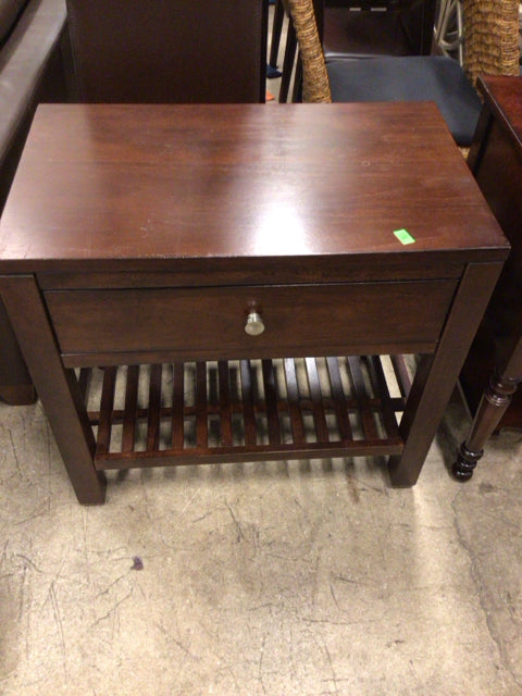 AS-IS Bassett One Drawer Nightstand(Marks On Top)