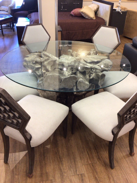 60" Round Glass Top Z Gallerie Sequoia Dining Table